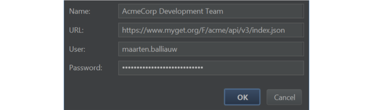 Feed with credentials