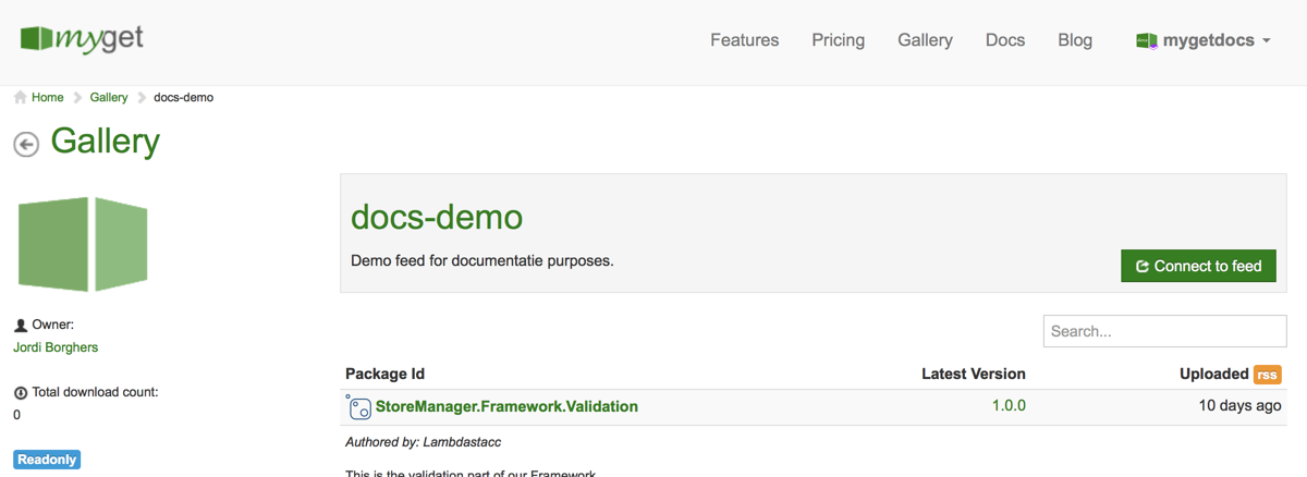 Gallery feed details